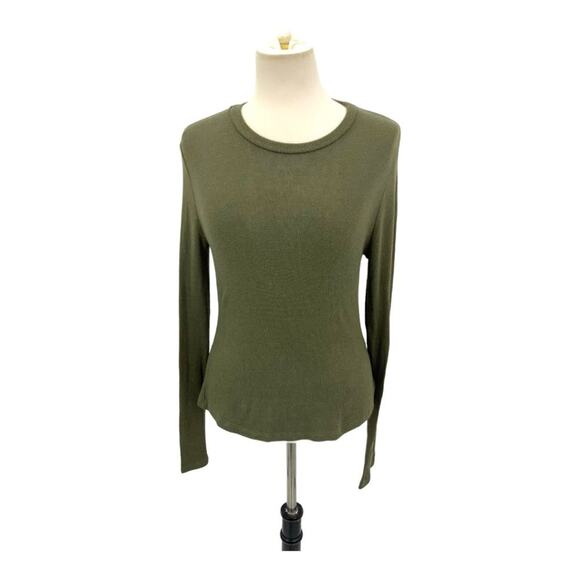 Lush Olive Green Crewneck Lightweight Sweater Size Large - Picture 1 of 7